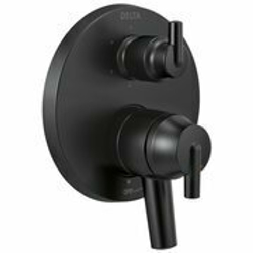 Delta Trinsic T27959-BL Contemporary Monitor 17 Series Valve Trim with 6-Setting Integrated Diverter - Two Handle Lever: Matte Black