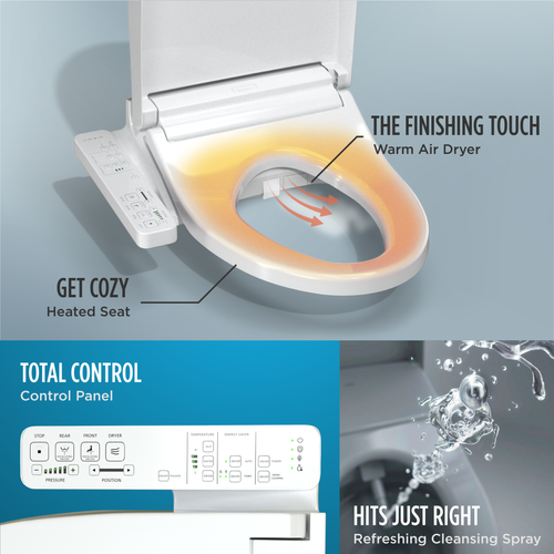 Toto KC2 Round Electronic Washlet Bidet Toilet Seat with Heated Seat, Warm Air Drying, and SoftClose Lid in Cotton White Toto KC2 Round Electronic Washlet Bidet Toilet Seat with Heated Seat, Warm Air Drying, and SoftClose Lid in Cotton White