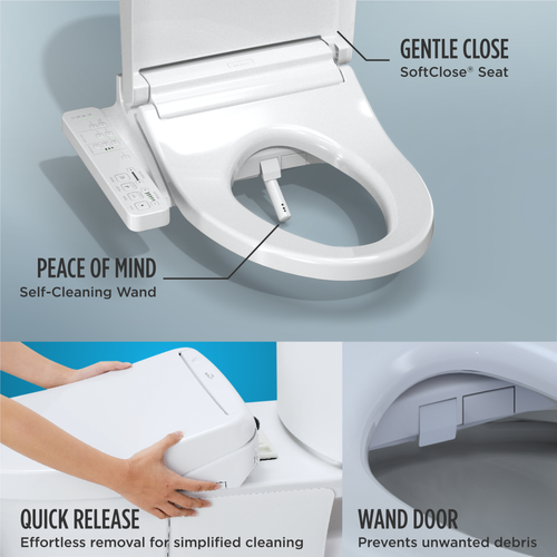TOTO KC2 Bidet Seat with Attached Remote - Round in Cotton White