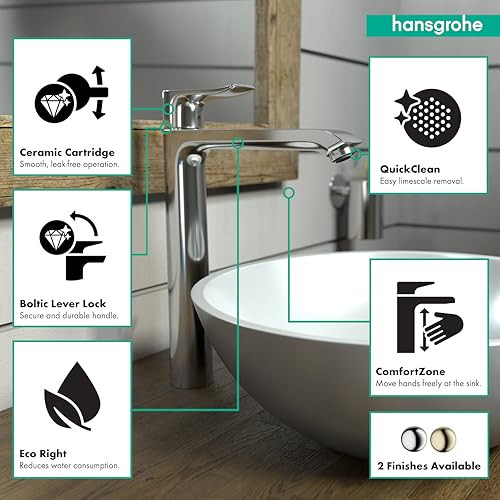 Hansgrohe 31082001 Metris 260 Single Hole Faucet HighRiser in: Chrome: Chrome