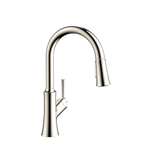 Hansgrohe 04793830 Joleena High Arc Kitchen Faucet, 2-Spray Pull-Down, 1.75 GPM in Polished Nickel