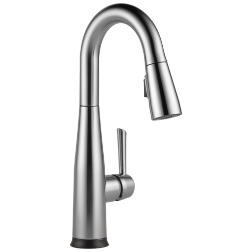 Delta Essa 9913T-AR-DST Single Handle Pull-Down Bar / Prep Faucet with TouchO Technology in Arctic Stainless Finish