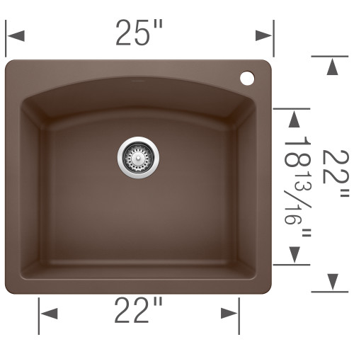 Blanco 440208 Diamond Single Bowl Silgranit II- Cafe Brown Drop In Kitchen Sink Blanco 440208 Diamond Single Bowl Silgranit II- Cafe Brown Drop In Kitchen Sink
