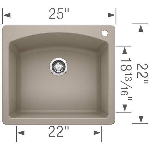 Blanco 441280 Diamond Single Bowl Silgranit II- Truffle Drop In Blanco 441280 Diamond Single Bowl Silgranit II- Truffle Drop In