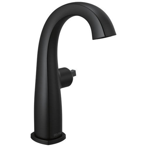 Delta Stryke 677-BLLHP-DST Single Handle Mid-Height Bathroom Faucet - Less Handle in Matte Black Finish