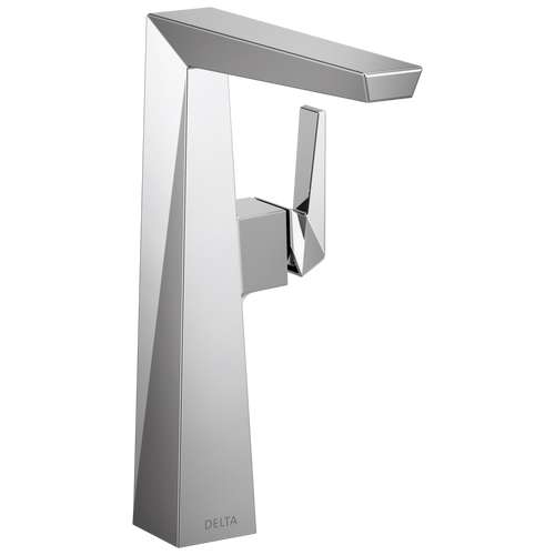 Delta Trillian: Single Handle Vessel Bathroom Faucet Lumicoat Chrome