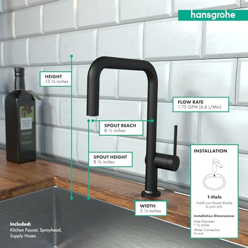 Hansgrohe 72806671 Talis N Kitchen Faucet, U-Style 1-Spray, 1.75 GPM in Matte Black