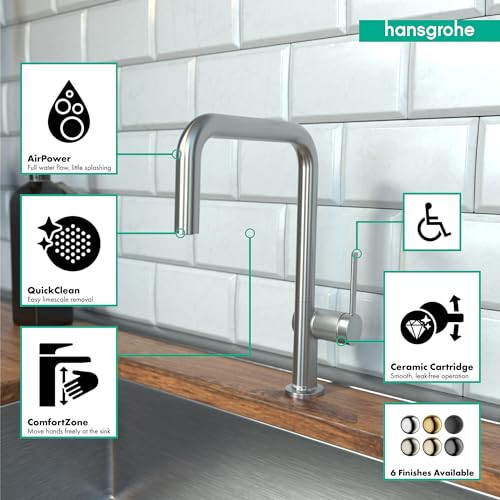 Hansgrohe 72806801 Talis N Kitchen Faucet, U-Style 1-Spray, 1.75 GPM in Steel Optic