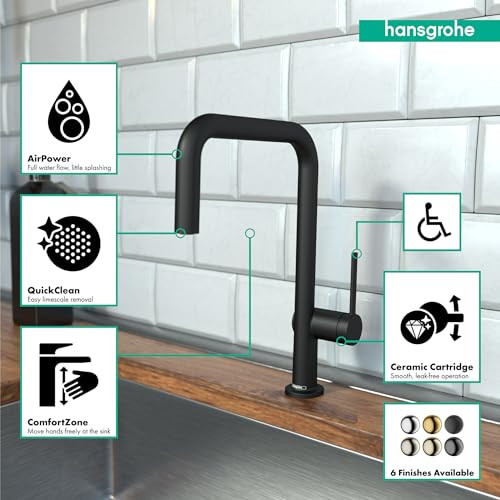 Hansgrohe 72858671 Talis N Kitchen Faucet, U-Style 1-Spray, 1.5 GPM in Matte Black
