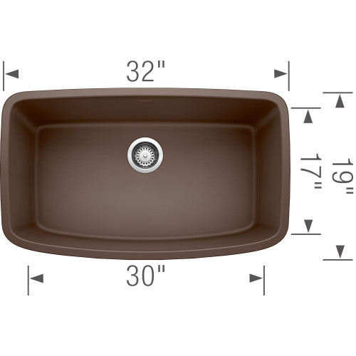 Blanco 441613 Valea Super Single Undermount: Cafe Brown Blanco 441613 Valea Super Single Undermount: Cafe Brown