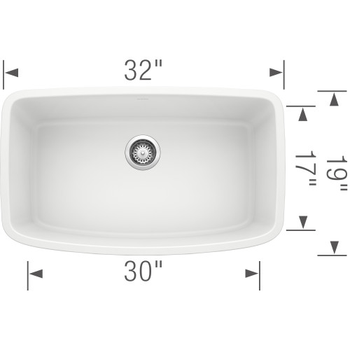 Blanco 441773 Valea Super Single Undermount: White Blanco 441773 Valea Super Single Undermount: White