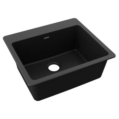 Elkay Quartz Classic 25" x 22" x 9-1/2" Single Bowl Drop-in Sink Black