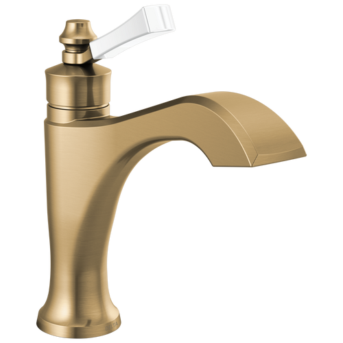 Delta Dorval: Single Handle Bathroom Faucet Champagne Bronze / Porcelain