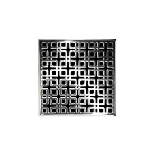 Infinity Drain 5" x 5" KD 5-2P PS Center Drain Kit: Polished Stainless