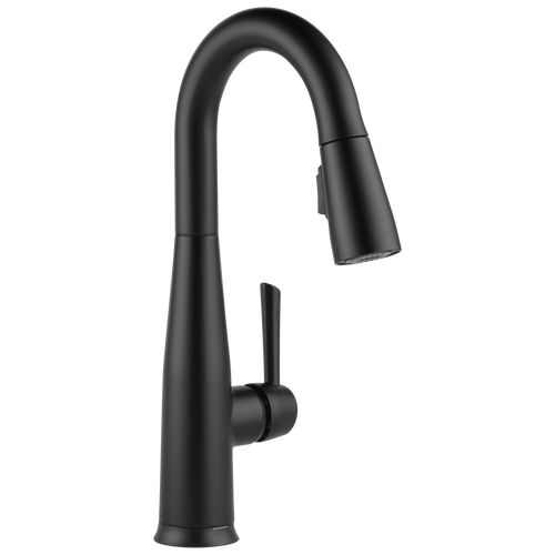 Delta Essa 9913T-BL-DST Single Handle Pull-Down Bar / Prep Faucet with TouchO Technology in Matte Black Finish
