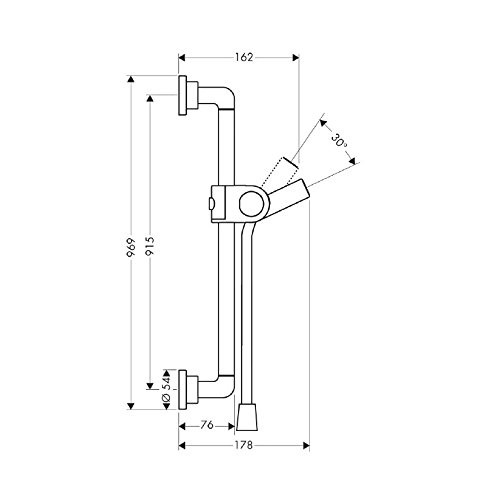AXOR 27831000 Citterio Wallbar 36" in Chrome