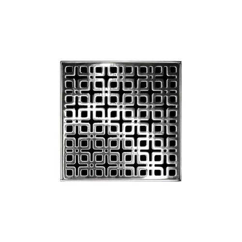 Infinity Drain 5" x 5" KD 5-2H PS Center Drain Kit: Polished Stainless