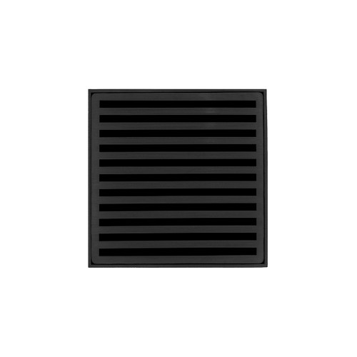 Infinity Drain 5" x 5" ND 5-2H BK Center Drain Kit: Matte Black