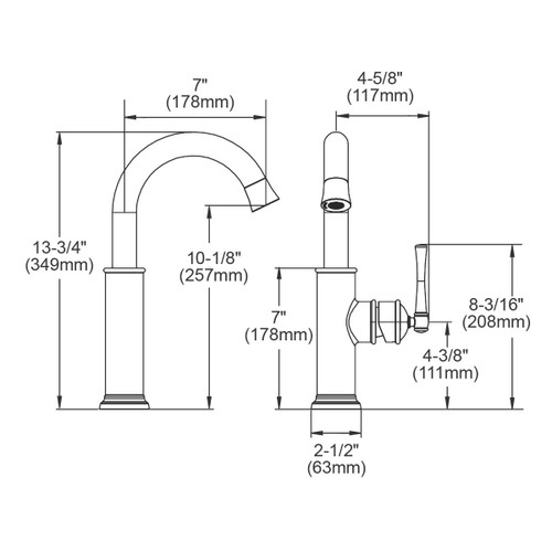 Elkay Explore Single Hole Bar Faucet with Forward Only Lever Handle Chrome