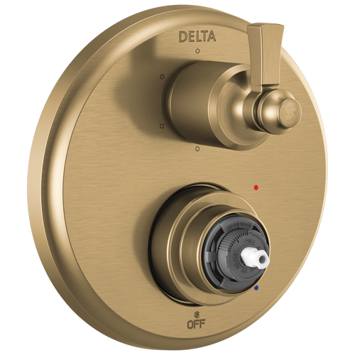 Delta Dorval T24956-CZLHP Traditional 2-Handle Monitor 14 Series Valve Trim with 6 Setting Diverter in Champagne Bronze Finish