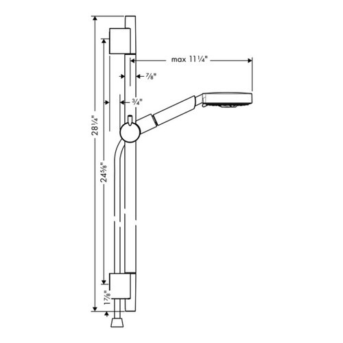 Hansgrohe 04266820 Raindance S Wallbar Set 120 3-Jet 24", 2.5 GPM in Brushed Nickel