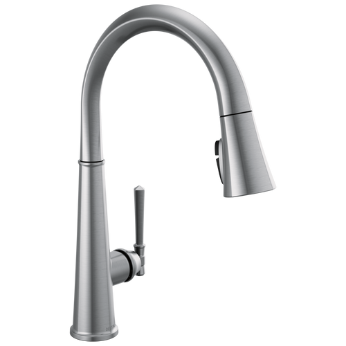 Delta Emmeline: Single Handle Pull Down Kitchen Faucet Lumicoat Arctic Stainless
