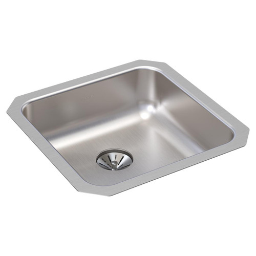 Elkay Lustertone Classic Stainless Steel, 16-1/2" x 16-1/2" x 5-3/8", Single Bowl Undermount ADA Sink w/Perfect Drain