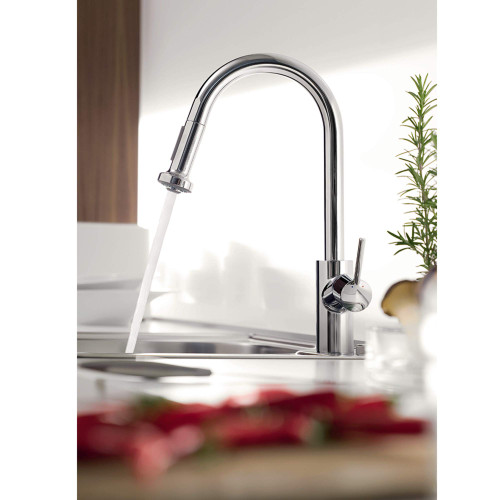 Hansgrohe 14877001 Talis S2 High Arc Kitchen Faucet, 2-Spray Pull-Down, 1.75 GPM in Chrome Hansgrohe 14877001 Talis S2 High Arc Kitchen Faucet, 2-Spray Pull-Down, 1.75 GPM in Chrome