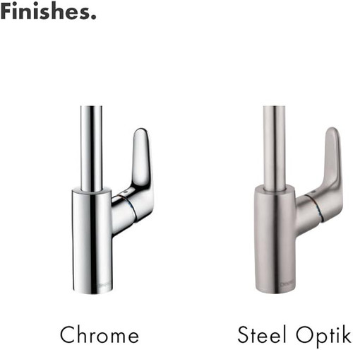 Hansgrohe 04505800 Focus High Arc Kitchen Faucet, 2-Spray Pull-Down, 1.75 GPM in Steel Optic Hansgrohe 04505800 Focus High Arc Kitchen Faucet, 2-Spray Pull-Down, 1.75 GPM in Steel Optic