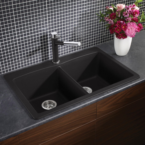 Blanco 440220 Diamond Equal Double Bowl Silgranit II: Anthracite Drop In Kitchen Sink Blanco 440220 Diamond Equal Double Bowl Silgranit II: Anthracite Drop In Kitchen Sink