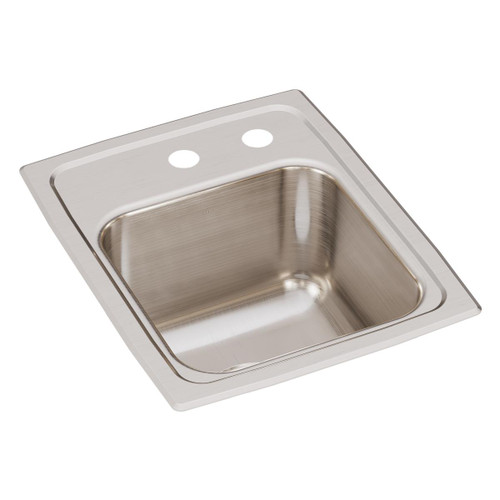 Elkay Lustertone Classic Stainless Steel 13" x 16" x 7-5/8" MR2-Hole Single Bowl Drop-in Sink