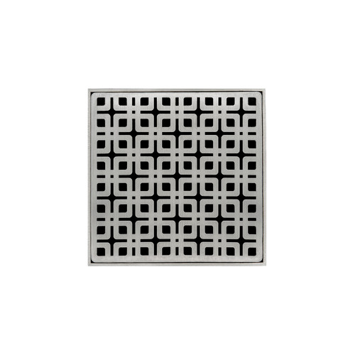 Infinity Drain 5" x 5" KD 5-3A SS Center Drain Kit: Satin Stainless