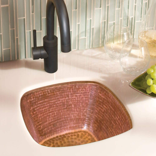 Native Trails CPS247 SMALL SQUARE: Hammered Copper Bar/Prep Sink Native Trails CPS247 SMALL SQUARE: Hammered Copper Bar/Prep Sink