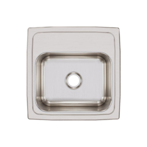 Elkay Lustertone Classic Stainless Steel 15" x 15" x 7-1/8", 0-Hole Single Bowl Drop-in Bar Sink with 2" Drain