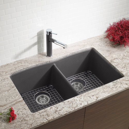 Blanco 441470 Diamond Equal Double Bowl Silgranit II: Cinder Undermount Blanco 441470 Diamond Equal Double Bowl Silgranit II: Cinder Undermount
