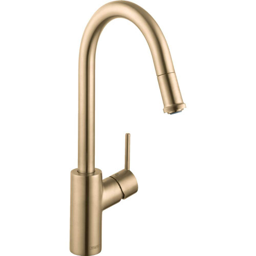 Hansgrohe 14872251 Talis S2 High Arc Kitchen Faucet, 1-Spray Pull-Down, 1.75 GPM in Brushed Gold Optic