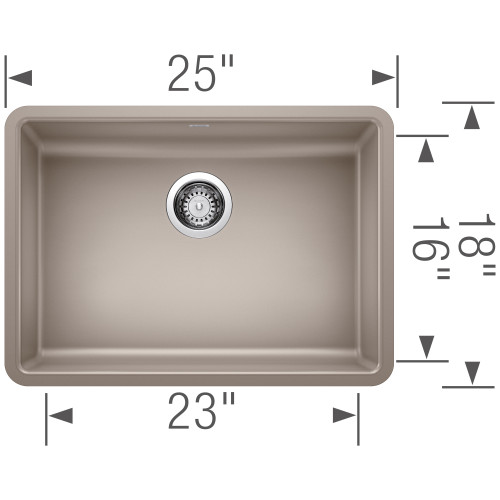 Blanco 442540 Precis 25" Single ADA Undermount - Truffle Blanco 442540 Precis 25" Single ADA Undermount - Truffle