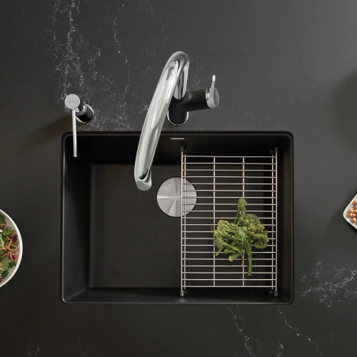 Blanco 442928: Precis Collection 24" Single Bowl Kitchen Sink - Coal Black Blanco 442928: Precis Collection 24" Single Bowl Kitchen Sink - Coal Black