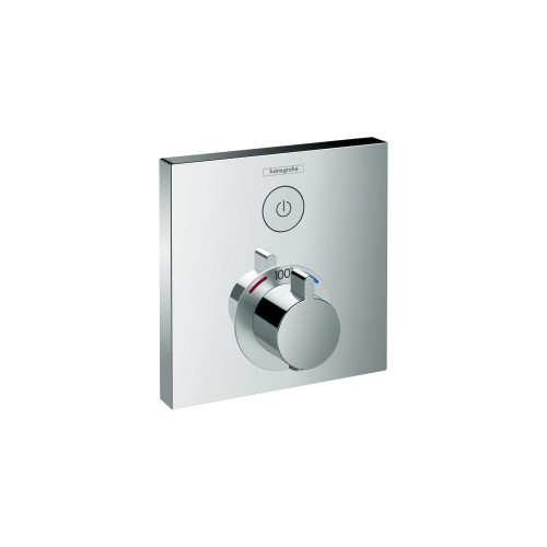 Hansgrohe 15762001 ShowerSelect Thermostatic Trim for 1 Function, Square in Chrome