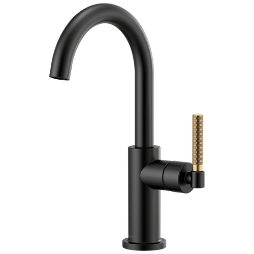 Brizo Litze 61043LF-GL Bar Faucet with Arc Spout and Knurled Handle Luxe Gold