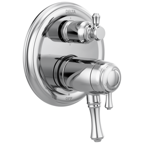 Delta Cassidy T27T997 Traditional 2-Handle TempAssure 17T Series Valve Trim with 6-Setting Integrated Diverter in Chrome Finish