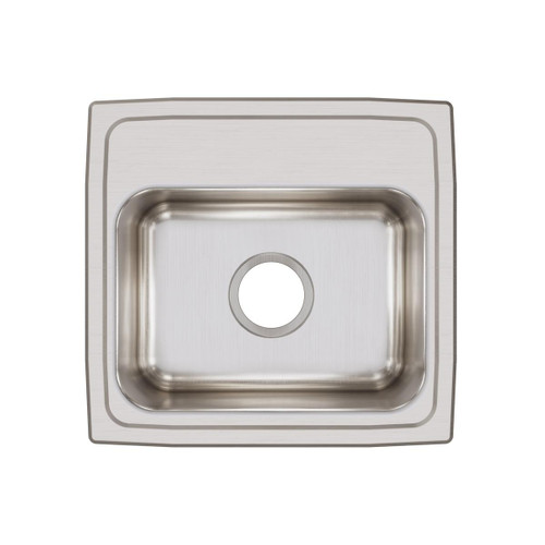 Elkay Lustertone Classic Stainless Steel 17" x 16" x 7-5/8", 0-Hole Single Bowl Drop-in Sink