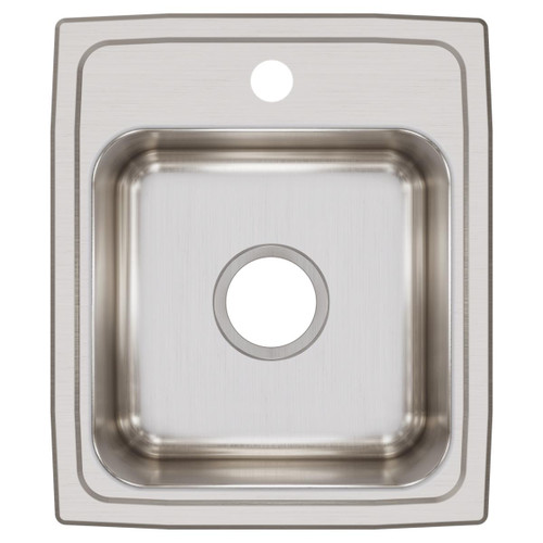 Elkay Lustertone Classic Stainless Steel 15" x 17-1/2" x 7-5/8", 1-Hole Single Bowl Drop-in Bar Sink