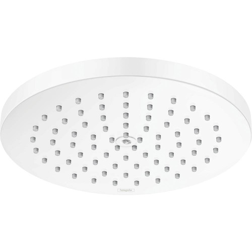 Hansgrohe 26928701 Raindance S Showerhead 180 1-Jet PowderRain, 2.5 GPM in Matte White