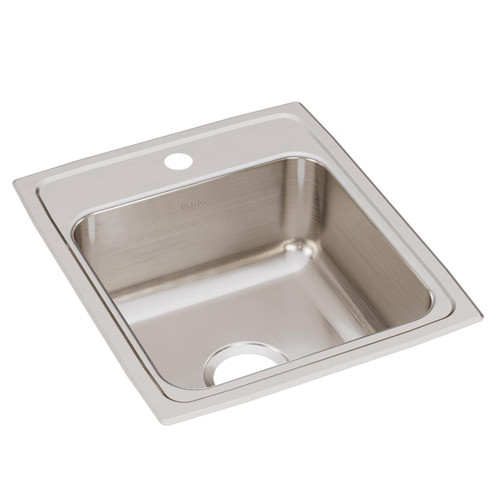 Elkay Lustertone Classic Stainless Steel 17" x 20" x 7-5/8" 1-Hole Single Bowl Drop-in Sink with Quick-clip