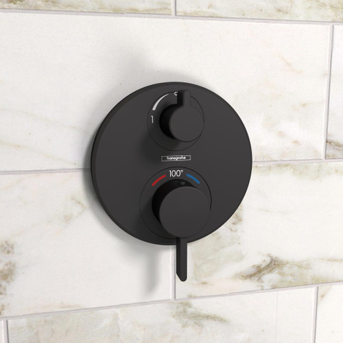 Hansgrohe 15757671 Ecostat S Thermostatic Trim with Volume Control in Matte Black