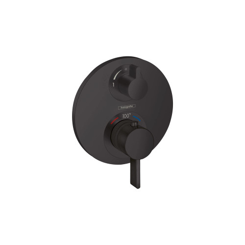 Hansgrohe 15757671 Ecostat S Thermostatic Trim with Volume Control in Matte Black
