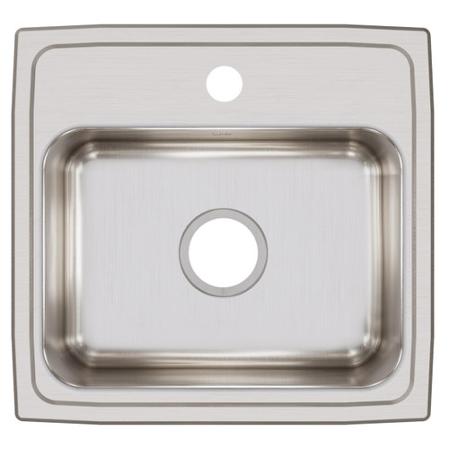 Elkay Lustertone Classic Stainless Steel 19" x 18" x 7-5/8", 1-Hole Single Bowl Drop-in Sink with Quick-clip