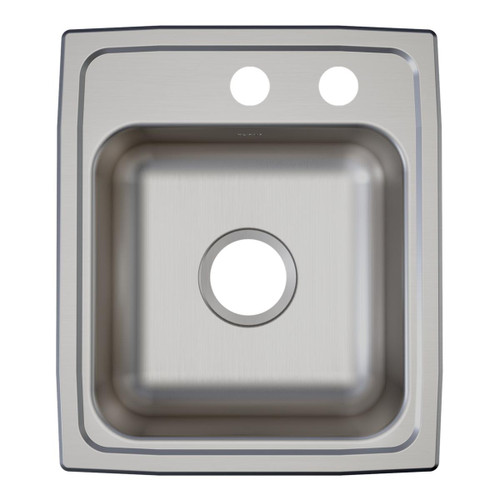 Elkay Lustertone Classic Stainless Steel 15" x 17-1/2" x 5-1/2", MR2-Hole Single Bowl Drop-in ADA Sink