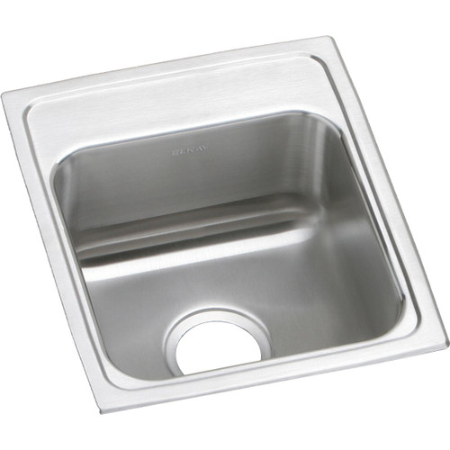 Elkay Lustertone Classic Stainless Steel 15" x 17-1/2" x 6", 0-Hole Single Bowl Drop-in ADA Sink with Quick-clip